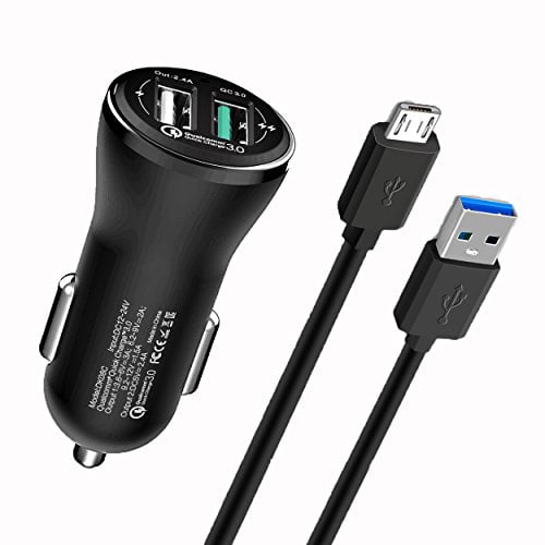 Quick Charge 3.0 Fast Car Charger Dual USB Port Compatible for Samsung Galaxy S7 Edge/S7,S6 Edge/S6,J7 V/Prime/Sky Pro/Perx,J3 V/Emerge/Luna Pro,Note 5 4,A6/A6+,LG Stylo 3/K20 Plus,5Ft Micro USB Cords Quick Charge 3.0 Fast Car Charger Dual USB Port Compatible for Samsung Galaxy S7 Edge/S7,S6 Edge/S6,J7 V/Prime/Sky Pro/Perx,J3 V/Emerge/Luna Pro,Note 5 4,A6/A6+,LG Stylo 3/K20 Plus,5Ft Micro USB Cords